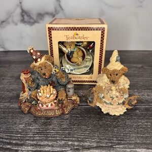 Boyds Bears Birthday Figurines Lot Teabearies Bailey 1993 1999